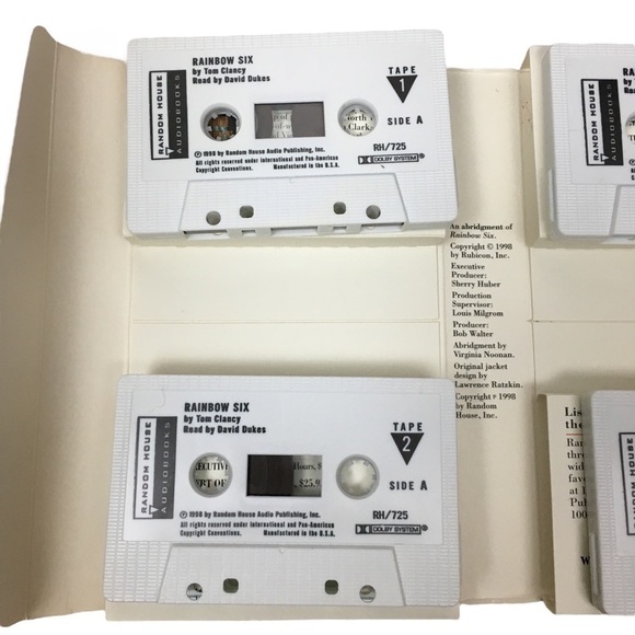 VINTAGE Audiobooks Books on Tape The Lion’s Game Tom Clancy Rainbow Six Set of 2 - Picture 14 of 16